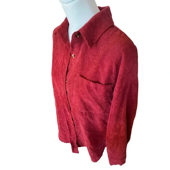 BELALU SOFT BURGENDY CORDEROY TOP WOMENS SIZE SMALL - Picture 3 of 8